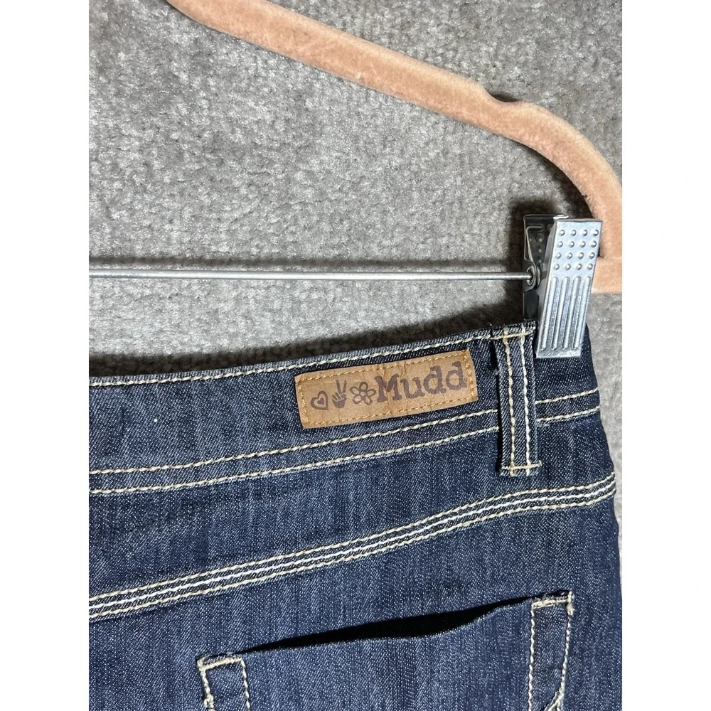 Mudd Mini Denim Jean Skirt Girls Size 16 Blue Tribal Embroidery Pockets New